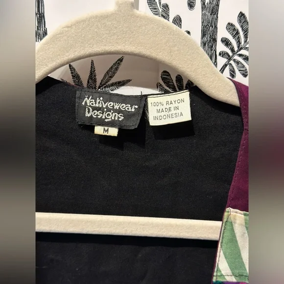 Native wear designs purple colorful rayon vest with pockets size medium - Picture 4 of 6